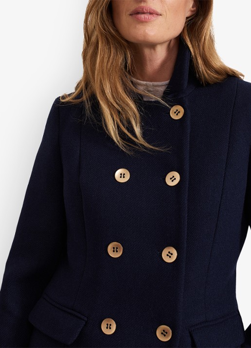 Phase Eight Aurelie Wool Peacoat - detail 5 donkerblauw