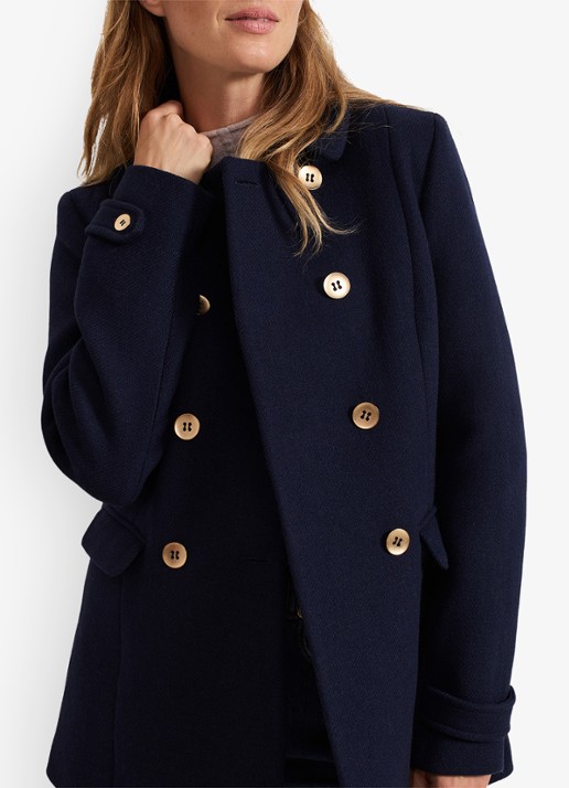 Phase Eight Aurelie Wool Peacoat - detail 7 donkerblauw