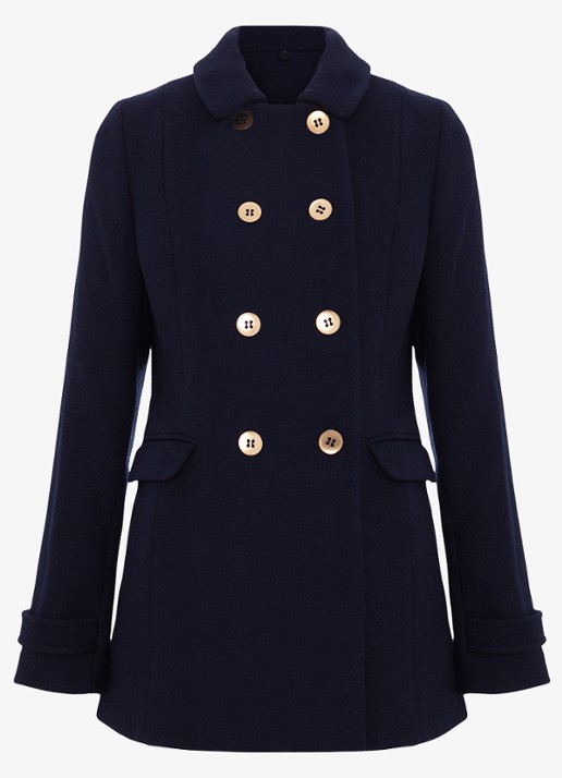 Phase Eight Aurelie Wool Peacoat - voorkant 2 donkerblauw