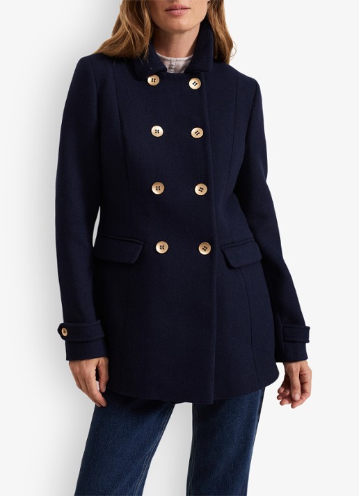 Phase Eight Aurelie Wool Peacoat - voorkant 3 donkerblauw