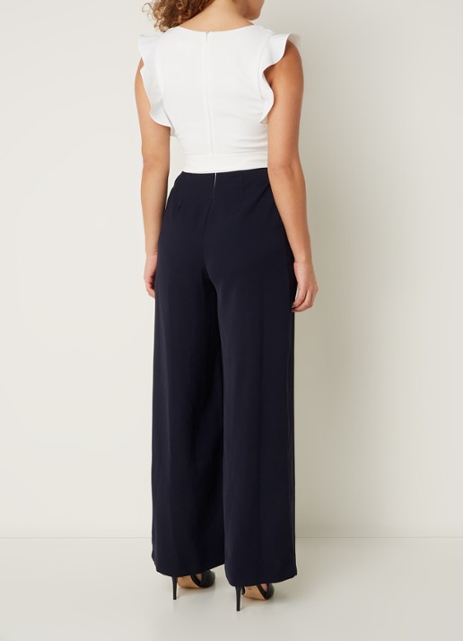 Phase Eight Ayla loose fit jumpsuit met gestrikt detail en steekzakken - achterkant 3 donkerblauw