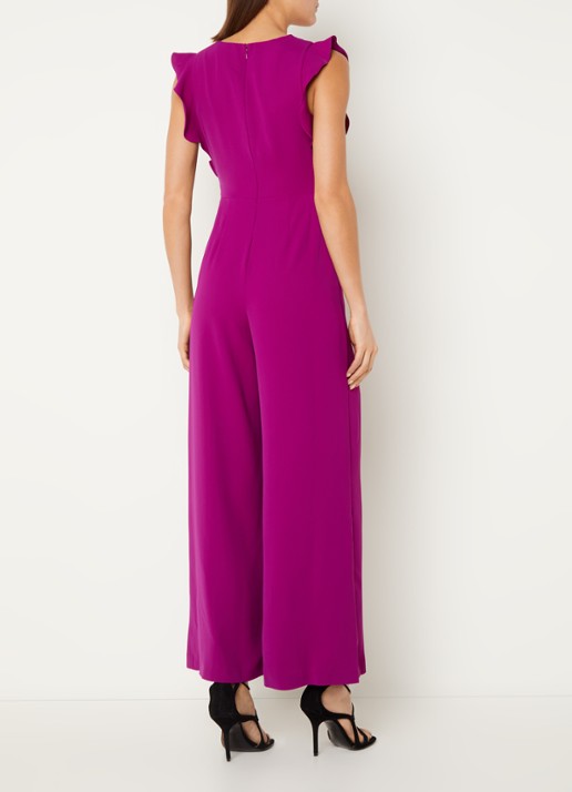 Phase Eight Ayla wide fit jumpsuit met strikceintuur - achterkant paars