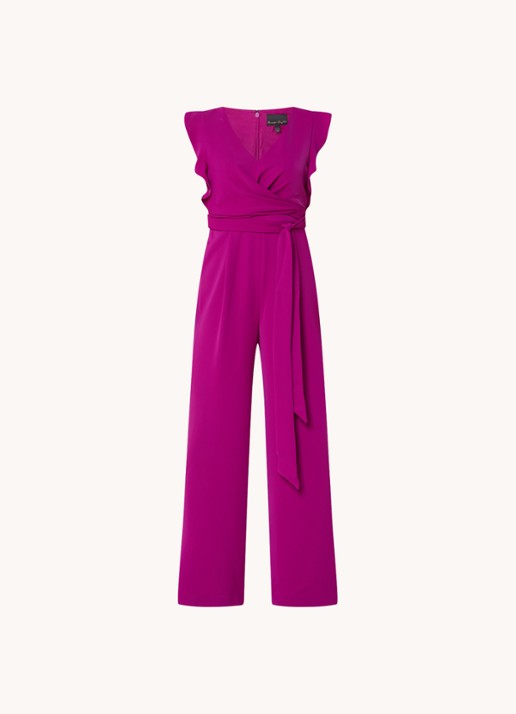 Phase Eight Ayla wide fit jumpsuit met strikceintuur - voorkant 3 paars