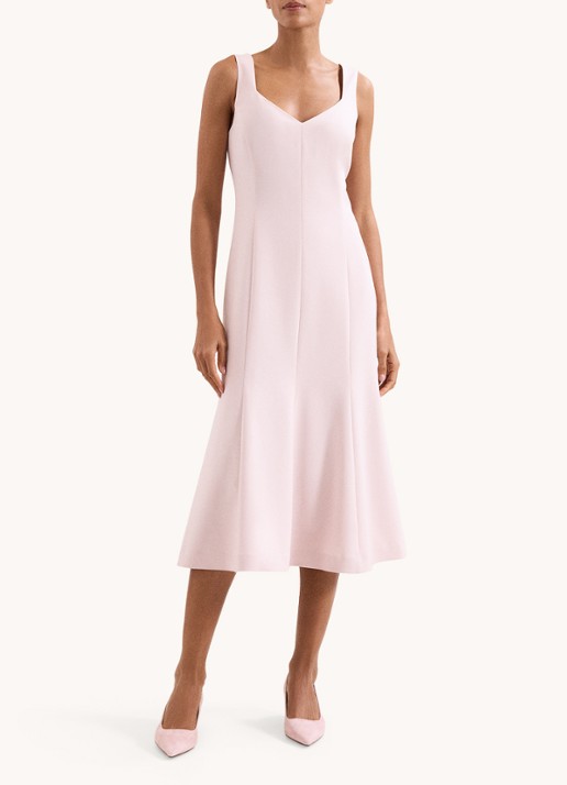 Phase Eight Ayumi Pink midi jurk met vest van broderie - detail 7 oudroze