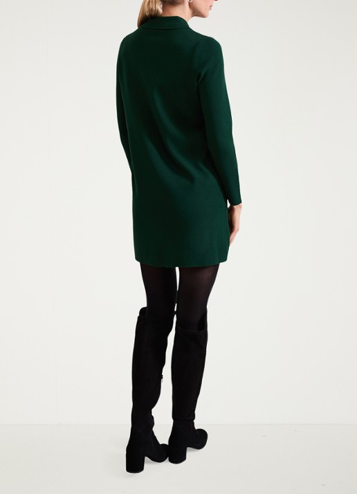 Phase Eight Azealia ribgebreide mini jurk met stretch - achterkant 7 groen