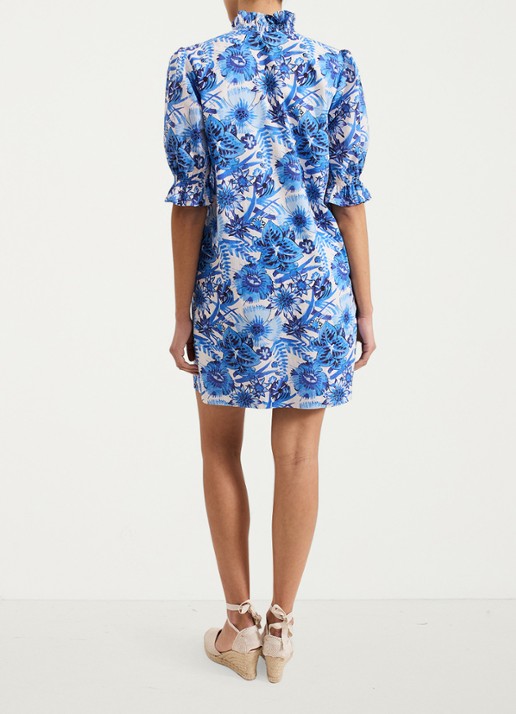 Phase Eight Azelia mini tuniekjurk met bloemenprint - achterkant blauw