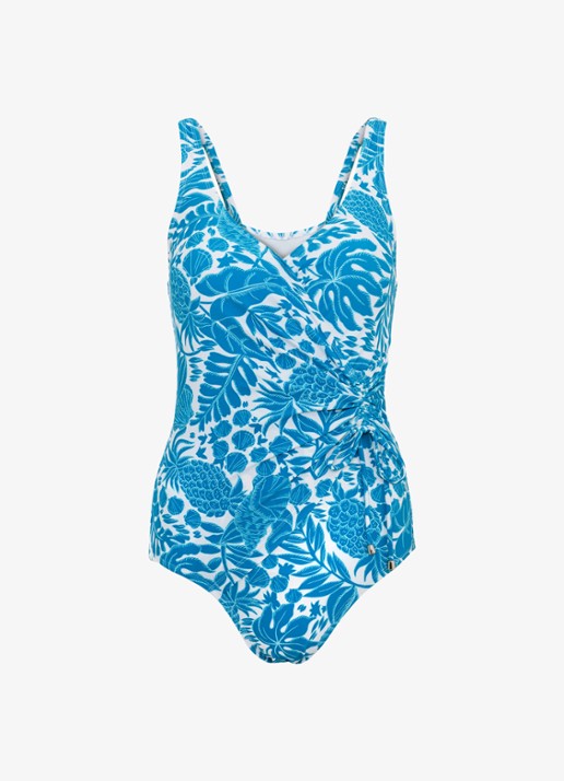 Phase Eight Badpak met print - voorkant blauw