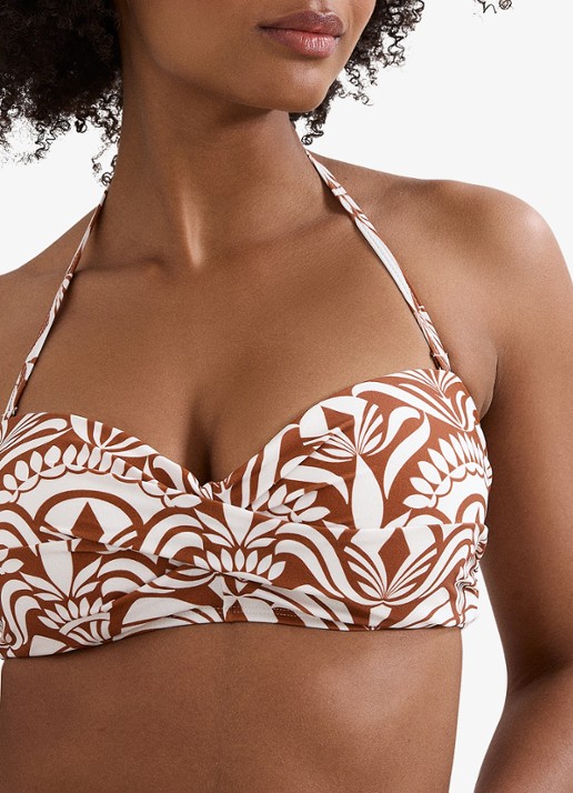 Phase Eight Bandeau bikinitop met afneembare bandjes en print - detail 3 bruin