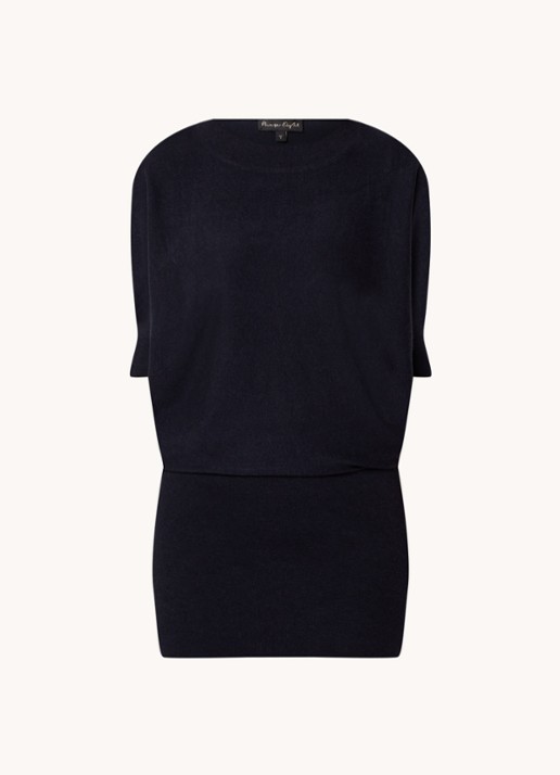 Phase Eight Becca mini jurk met vleermuismouwen  - voorkant 3 donkerblauw