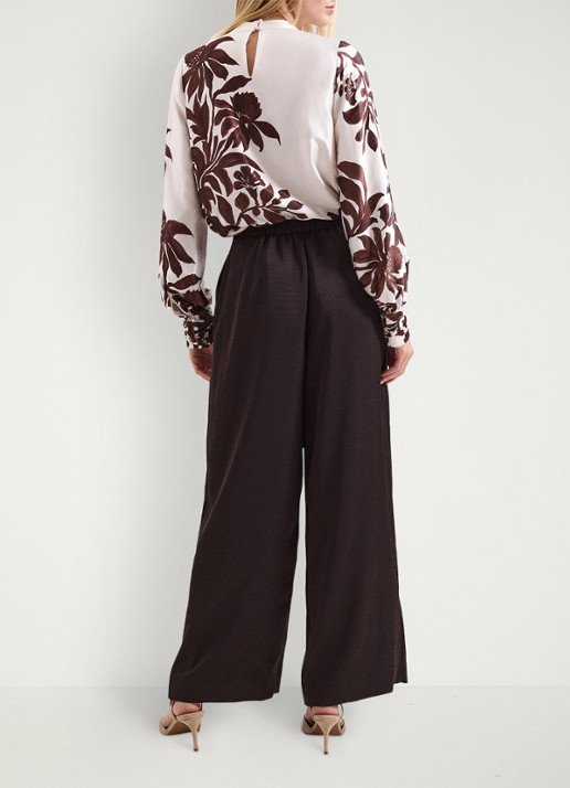 Phase Eight Beccy wide fit pantalon met steekzakken - achterkant bruin