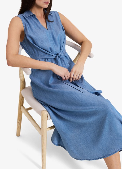 Phase Eight Becky midi jurk  met strikdetail - detail 7 indigo