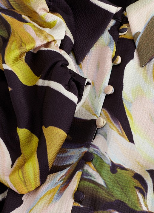 Phase Eight Bella midi blouse jurk met bloememprint - detail 7 zwart