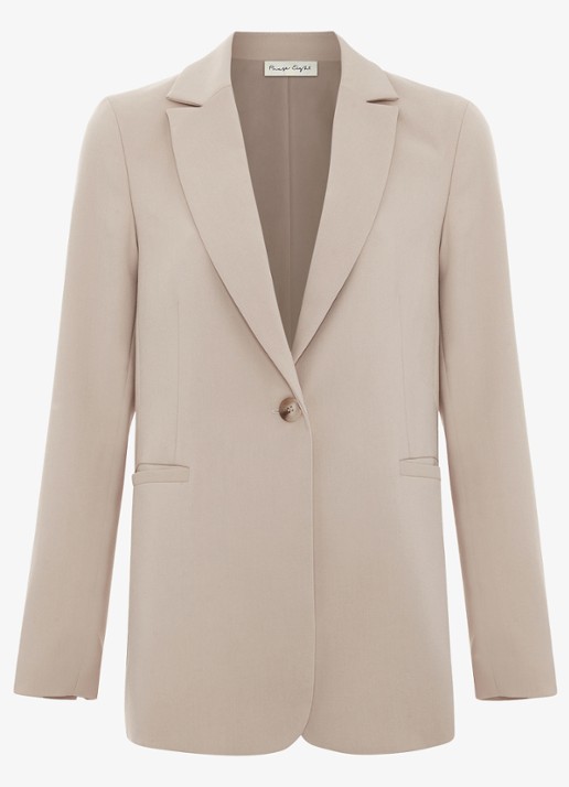 Phase Eight Belle blazer met paspelzakken - voorkant creme