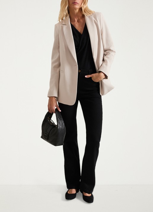 Phase Eight Belle blazer met paspelzakken - voorkant 2 creme
