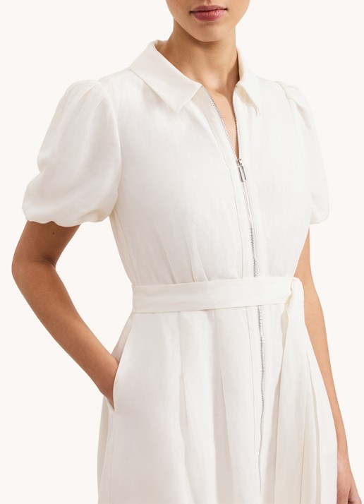 Phase Eight Betsie midi blousejurk met strikceintuur - detail 4 wit