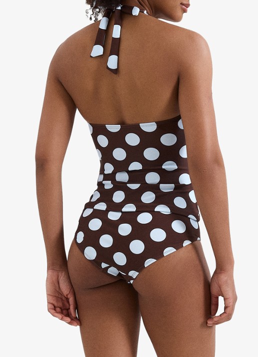 Phase Eight Bikinislip met stippenprint - achterkant bruin