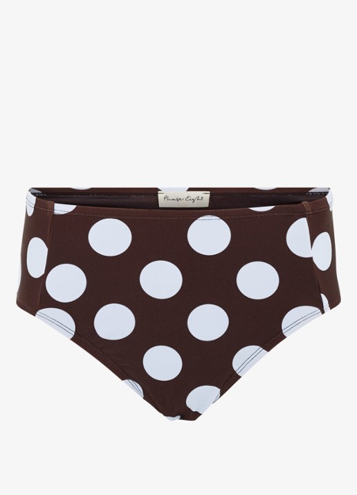 Phase Eight Bikinislip met stippenprint - voorkant 2 bruin