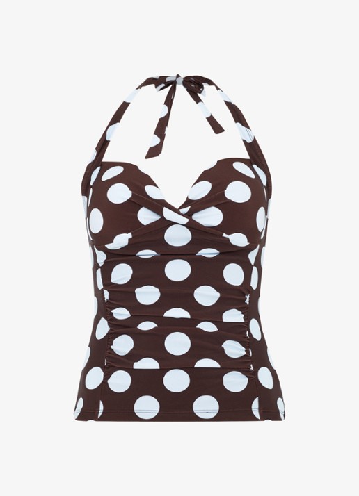 Phase Eight Bikinitop met stippenprint - voorkant bruin