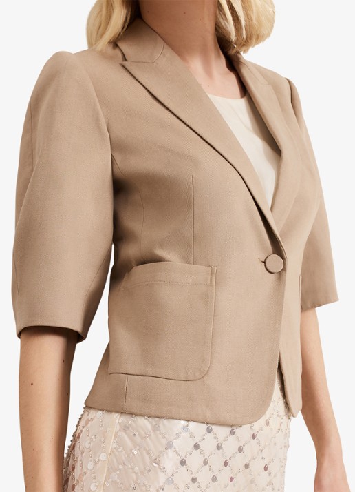 Phase Eight Blackwell cropped blazer  - detail 4 beige