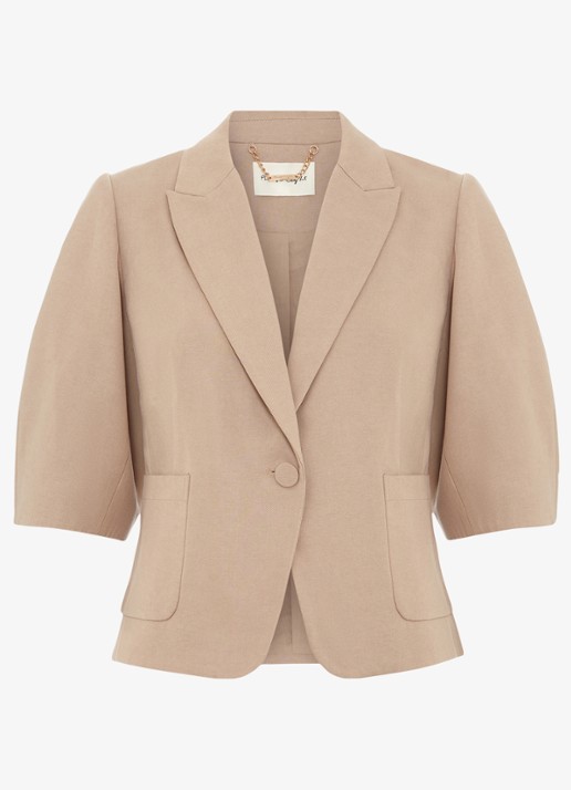 Phase Eight Blackwell cropped blazer  - voorkant 7 beige