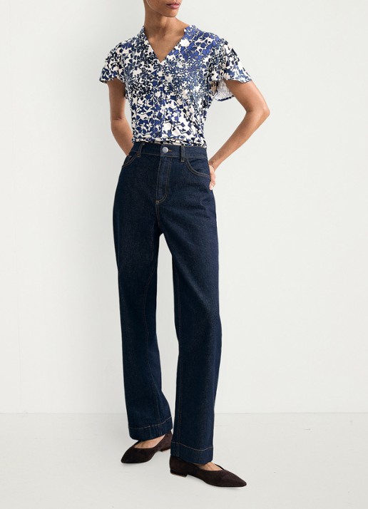 Phase Eight Blouse met print - voorkant 2 blauw