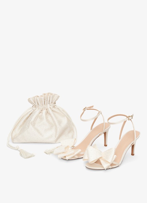 Phase Eight Bow sandalette met strikdetail en studs - detail 3 ivoor