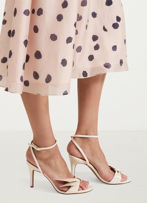 Phase Eight Bow sandalette met strikdetail - voorkant 3 ivoor