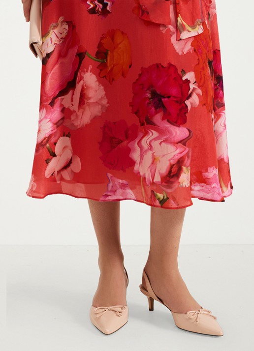 Phase Eight Bow slingback met strikdetail  - voorkant 3 oudroze