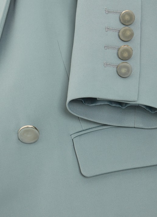 Phase Eight Bowen cropped blazer met klepzakken - detail 6 lichtblauw