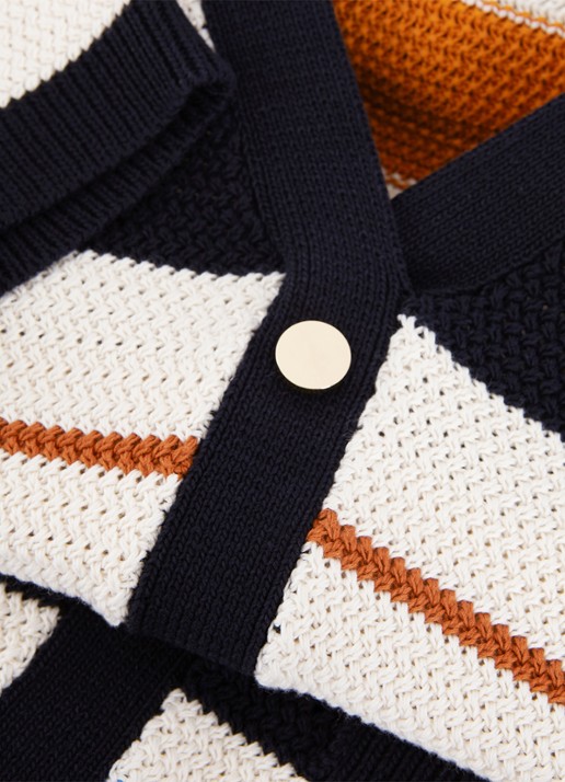 Phase Eight Bridget grofgebreide midi jurk met streepprint - detail 4 zwart