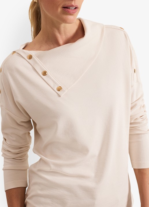 Phase Eight Brienna sweater met sierknopen - detail 2 lichtroze