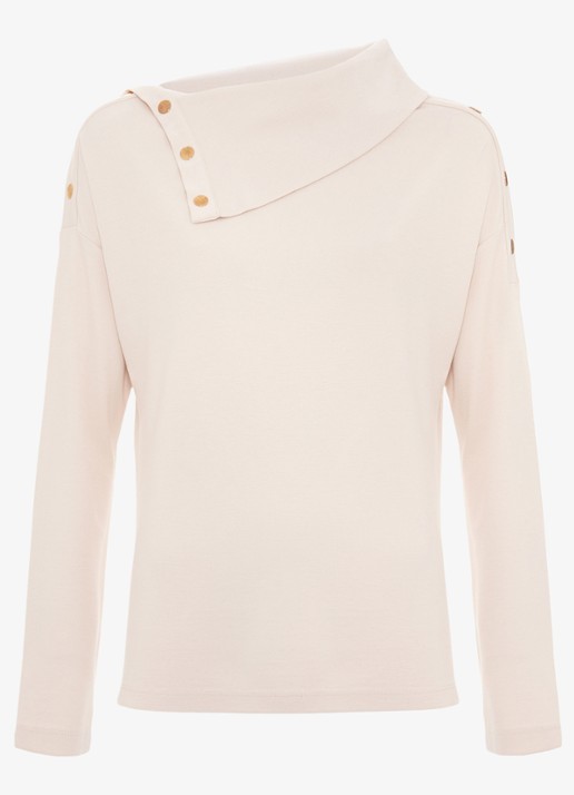 Phase Eight Brienna sweater met sierknopen - voorkant 7 lichtroze