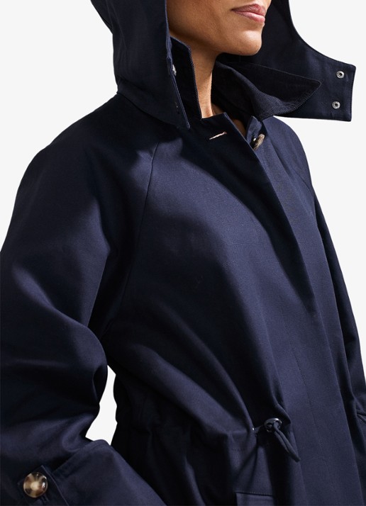 Phase Eight Broddie mantel met capuchon - detail 6 donkerblauw