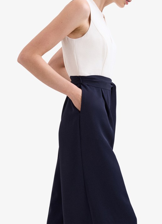 Phase Eight Brylee jumpsuit met strikceintuur - detail 4 donkerblauw