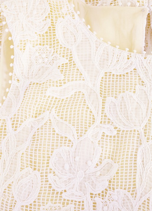 Phase Eight Bryony mini jurk met broderie - detail 5 geel