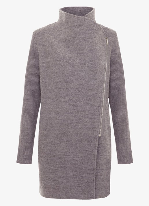 Phase Eight Byanca jack in wolblend met col  - voorkant grijs