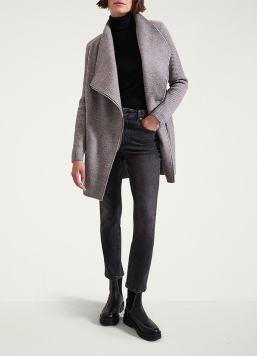 Phase Eight Byanca jack in wolblend met col  - voorkant 2 grijs