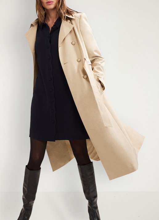 Phase Eight Candice mini blousejurk met kraag - detail 5 donkerblauw