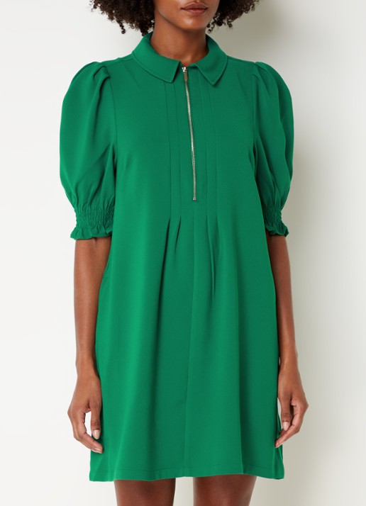 Phase Eight Candice mini jurk met halve rits en pofmouw