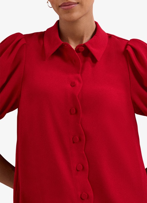 Phase Eight Candice mini jurk met pofmouw - detail 3 rood