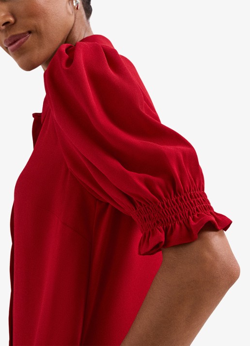 Phase Eight Candice mini jurk met pofmouw - detail 5 rood
