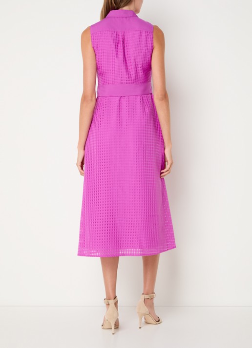 Phase Eight Carey midi blousejurk met structuur en strikceintuur - achterkant 4 paars
