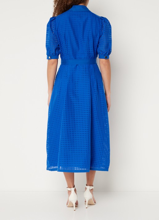 Phase Eight Carey midi jurk met pofmouw en steekzakken - achterkant 4 kobaltblauw