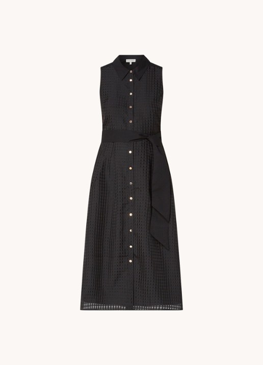 Phase Eight Carey midi jurk met strikceintuur - voorkant 2 zwart