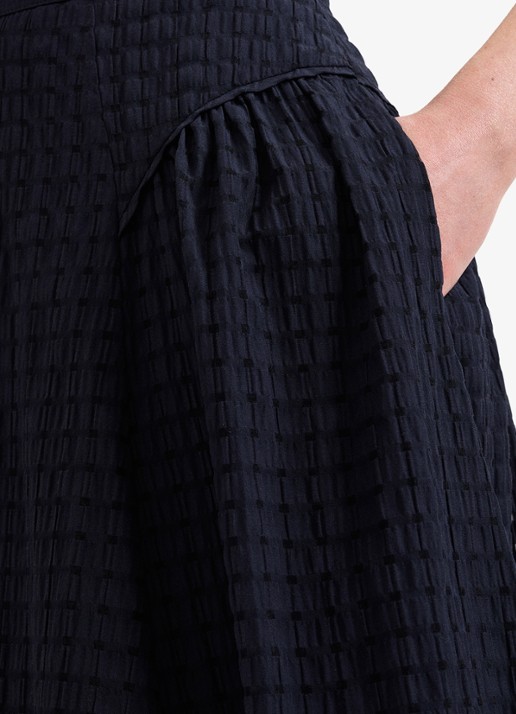 Phase Eight Carey midi rok met structuur - detail 3 donkerblauw