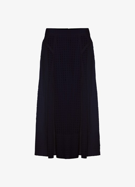 Phase Eight Carey midi rok met structuur - voorkant 7 donkerblauw