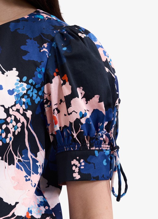 Phase Eight Caris blouse met bloemenprint - detail 4 donkerblauw