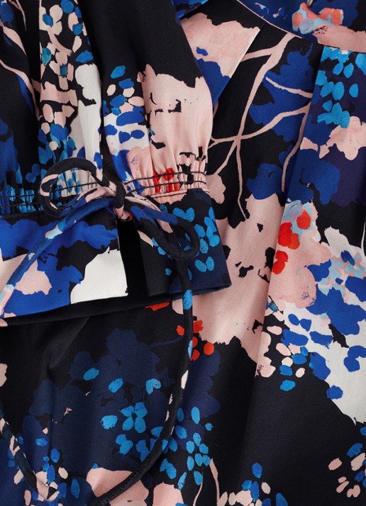 Phase Eight Caris blouse met bloemenprint - detail 6 donkerblauw