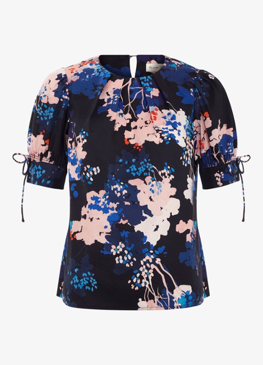 Phase Eight Caris blouse met bloemenprint - voorkant donkerblauw