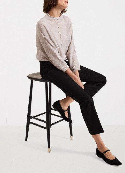 Phase Eight Carly mid waist cropped straight fit broek - detail 5 zwart